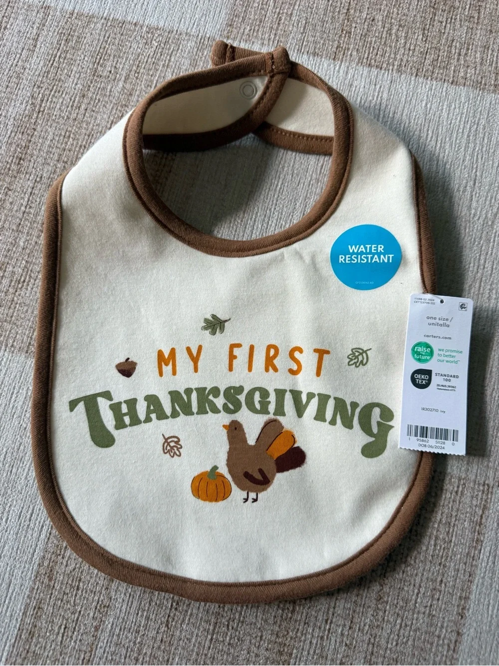 NWT Carter's My First Halloween & My First Thanksgiving Baby Bibs